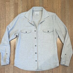 Reiss Light Grey Button-Front Shirt Jacket
